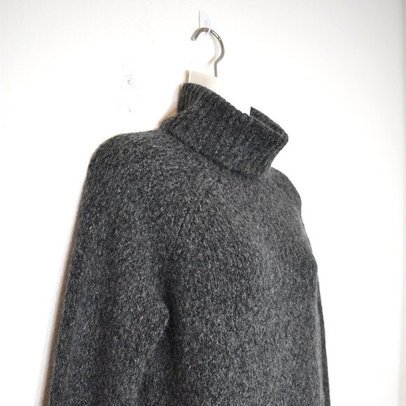 Michael Kors Turtleneck Tunic Sweater Sz M Chunky Marled Wool Neutral Minimalist - Picture 6 of 15